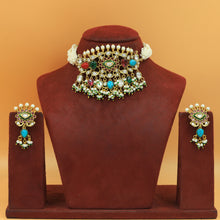 Sabya Inspired Multi Color Choker Kundan Necklace Set 20098-95