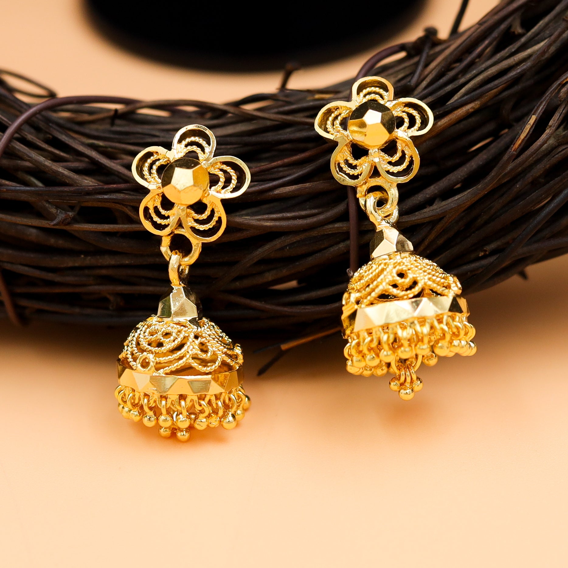 Jhumki Gold Plated Earring 11216-33