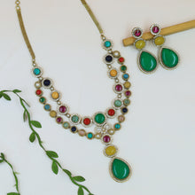 Sabya Inspired Multi Color Round Neck Kundan Necklace Set 20099-95