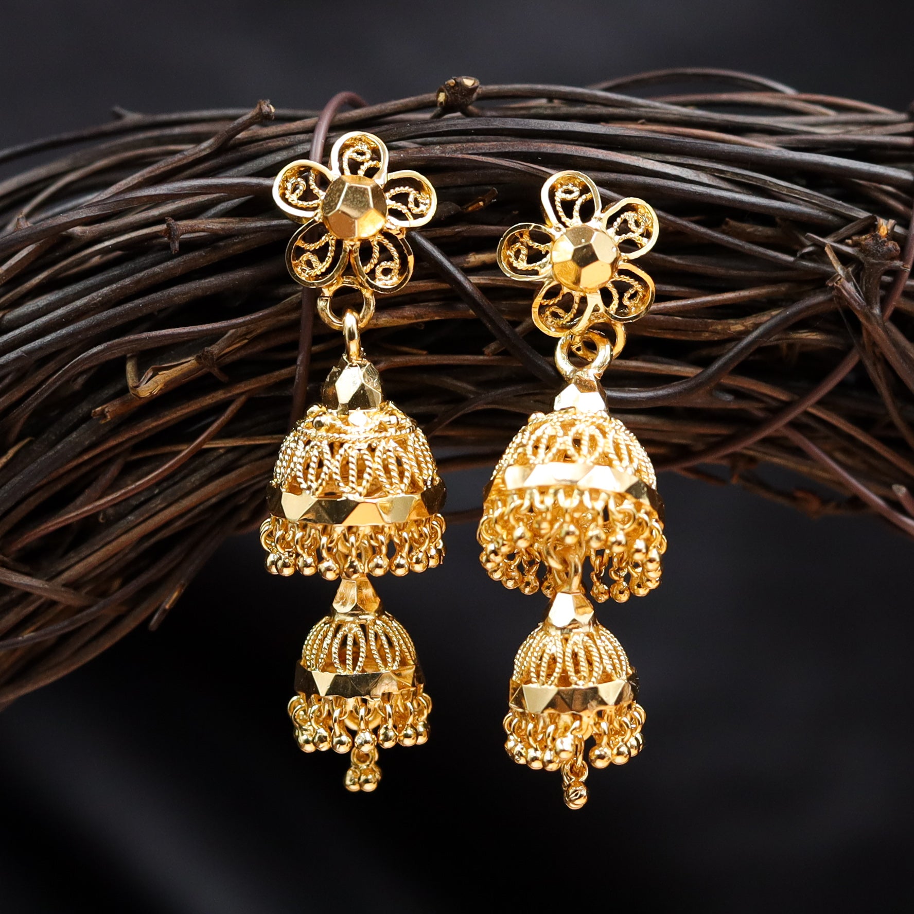 Jhumki Gold Plated Earring 11214-33