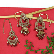 Chandbali Antique Earring Maang Tikka Set 6901-28