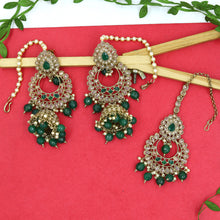 Chandbali Antique Earring Maang Tikka Set 6901-28