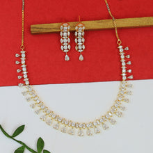 Round Neck Zircon/AD Necklace Set 19527-08