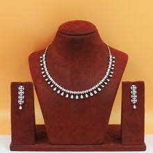 Round Neck Zircon/AD Necklace Set 19527-08