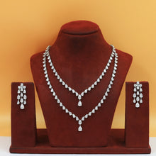 2 Line Layered Zircon/AD Necklace Set 19380-69