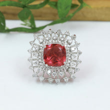 Silver Plated Zircon/AD Cocktail Ring 6741-69
