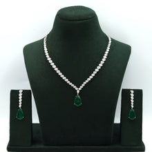 Round Neck Zircon/AD Necklace Set 15842-28
