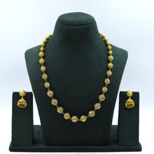 Antique Gold Beads Mala Necklace Set 15635-28