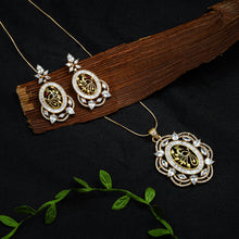 Rose Gold Zircon/AD Pendant Set 4948-9013