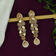 Champagne Color Zircon/AD Long Earring 1358-5423