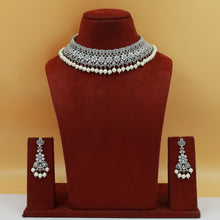 Silver Zircon/AD Choker Set 11569-7681