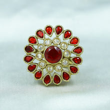 Cocktail Antique Gold Finish Ring3999-28
