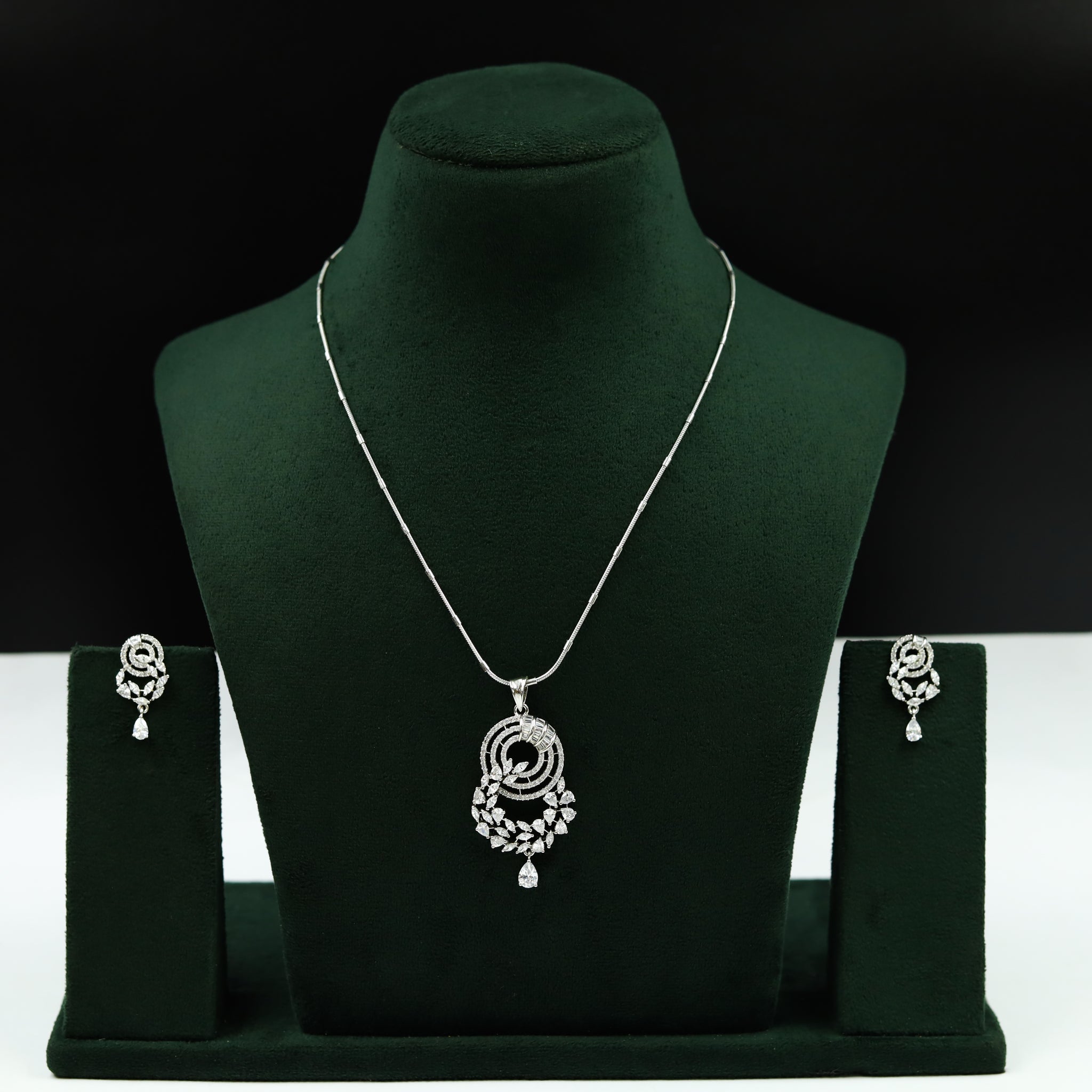 Silver Zircon/AD Pendant Set 2531-6596