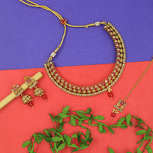 Ruby Gold Look Necklace Set 9467-4301