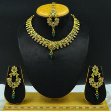 Green Gold Look Necklace Set 12768-9313