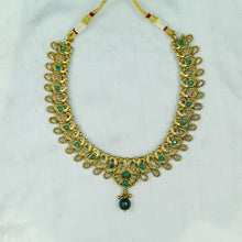 Green Gold Look Necklace Set 12768-9313