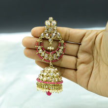 Ruby Color Mehandi Polish Antique Jhumki 7660-1267