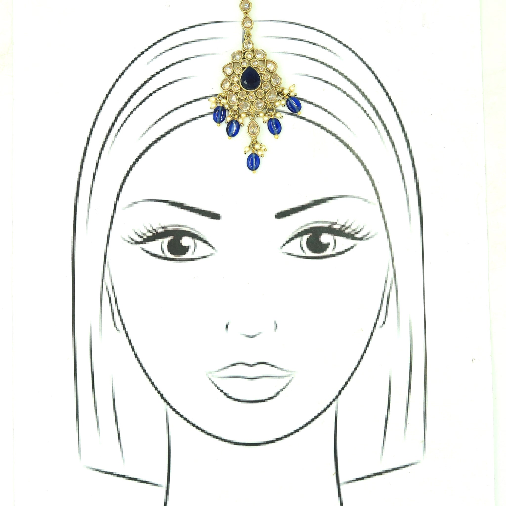 Blue Maang Tikka 10089-5414