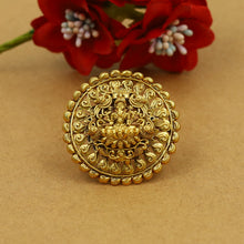 Antique Gold Finish Adjustable Ring 7105-1