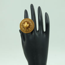 Antique Gold Finish Adjustable Ring 7096-1