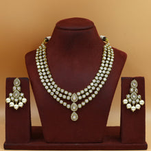 Round Neck Polki Necklace Set 15963-21