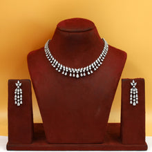 Round Neck Zircon/AD Necklace Set 20215-08