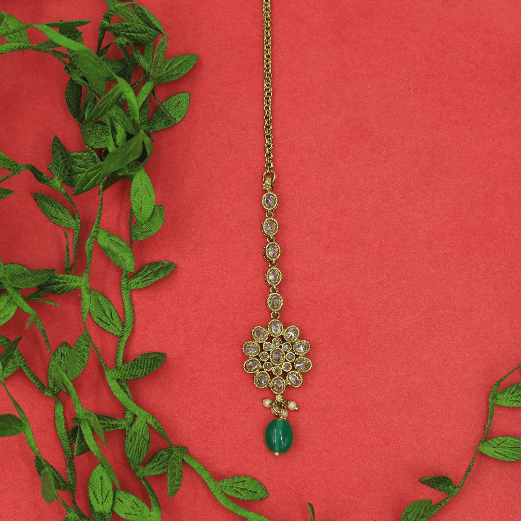 Green Maang Tikka 3070-7135