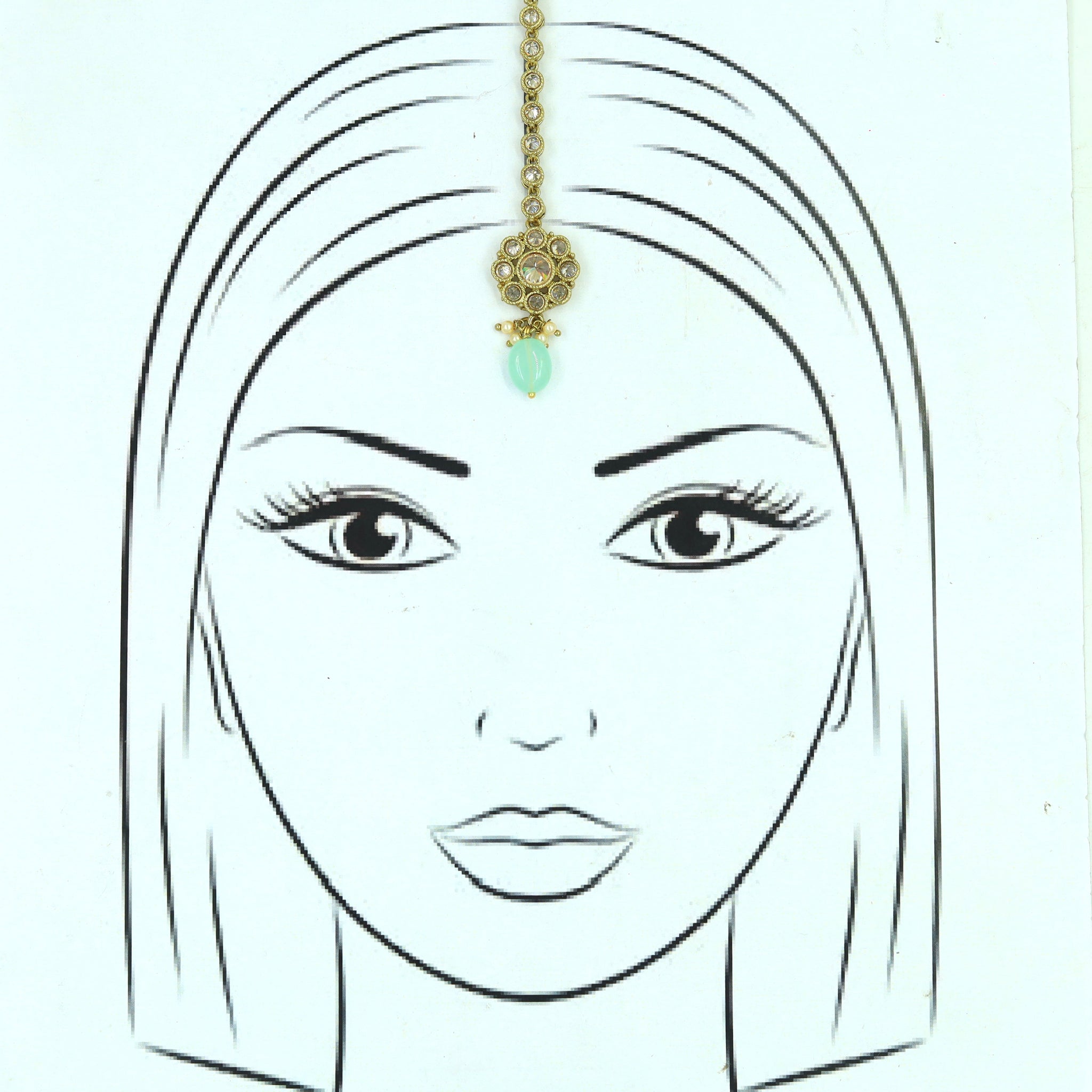 Mint Green Maang Tikka 3075-7140