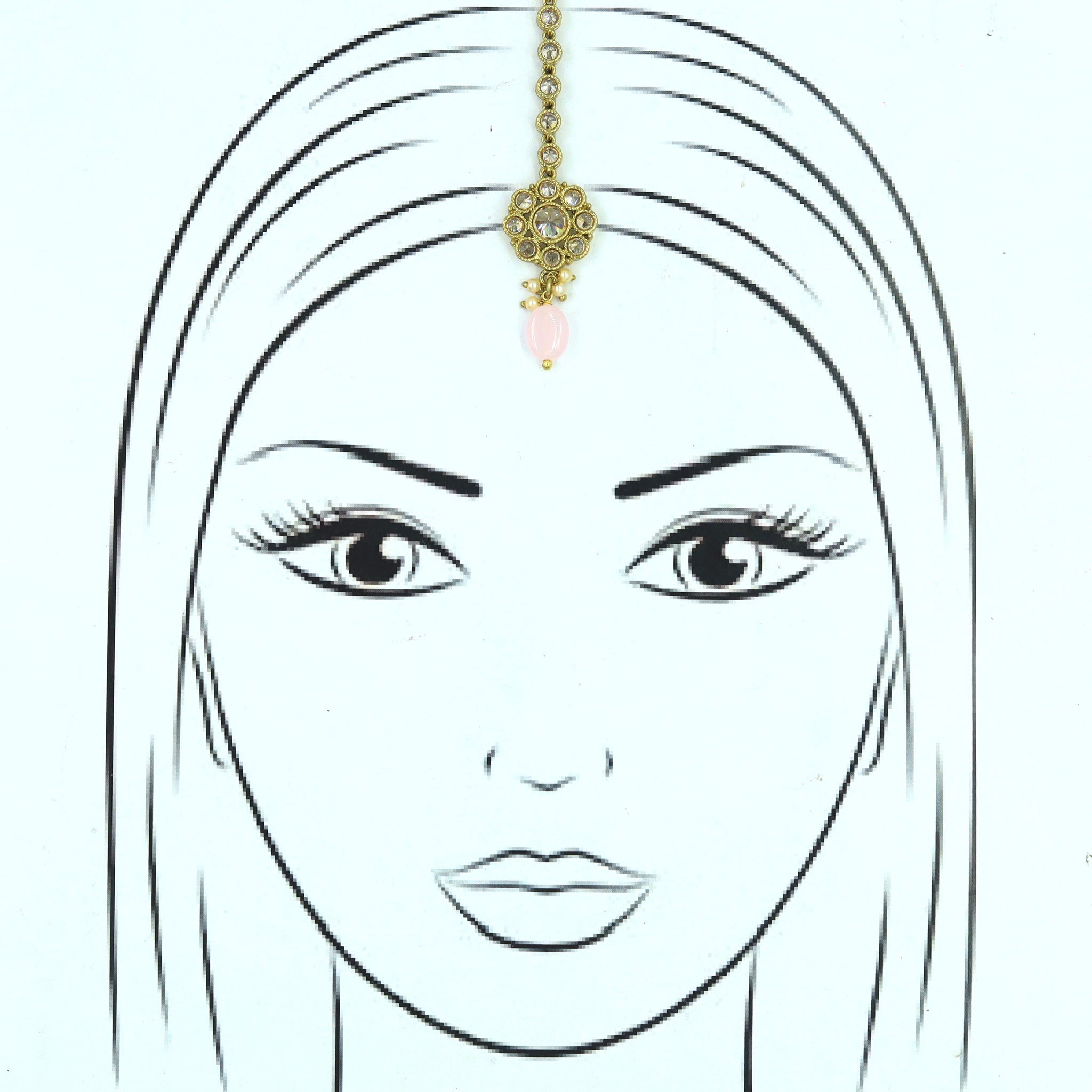 Pink Maang Tikka 3071-7136