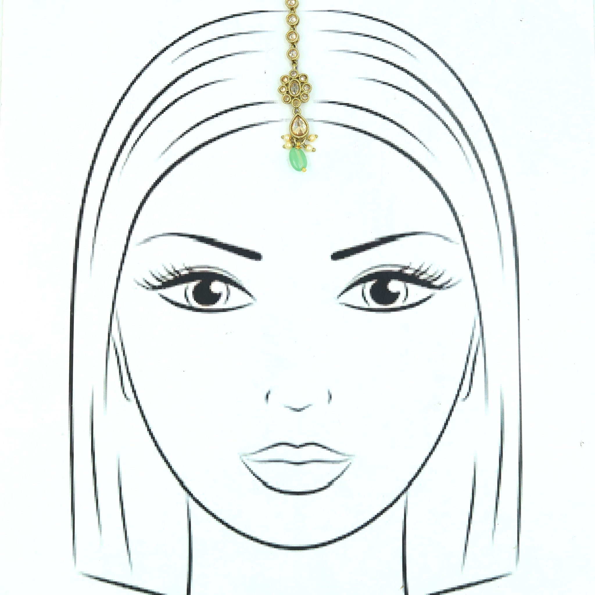 Mint Maang Tikka 3084-7149
