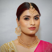 Gold Plated Stone Necklace Set 12678-28 - Dazzles Jewellery