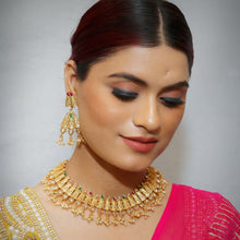 Gold Plated Round Necklace Set 5014-9079 - Dazzles Jewellery
