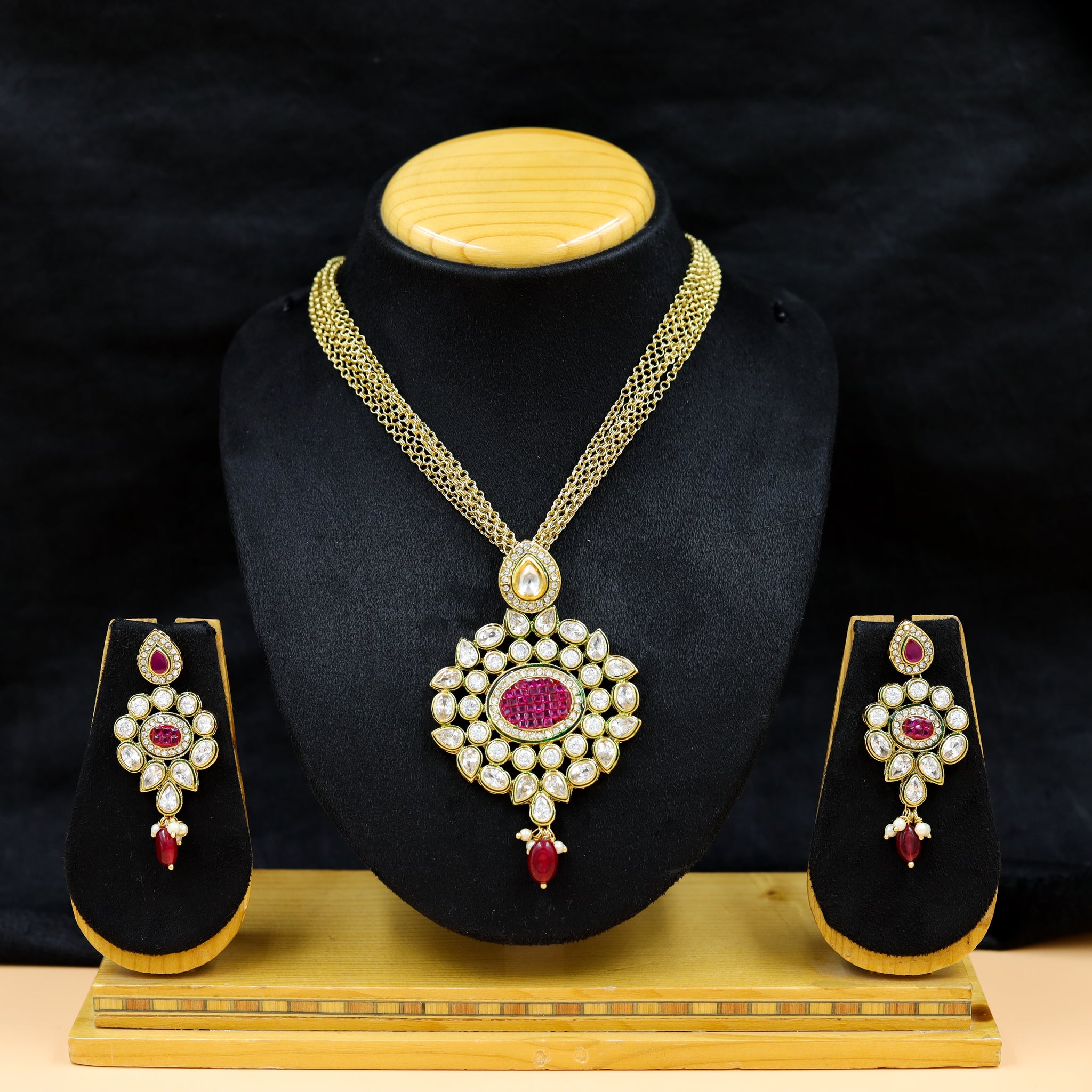Polki Pendant Set 5184-21