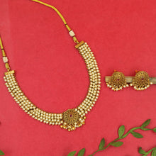 Round Neck Pearl Antique Necklace Set 20695-28