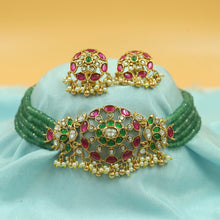 Moissanite Choker Kundan Necklace Set 20610-87