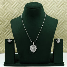 Silver Finish Zircon/AD Pendant Set 5559-100