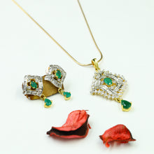 Green Zircon/AD Pendant Set 1258-5323
