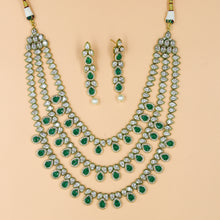 Long Neck Polki Necklace Set 7780-21