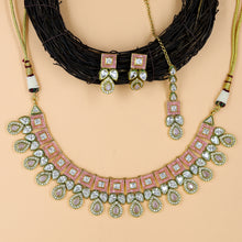 Round Neck Polki Necklace Set 10361-5925
