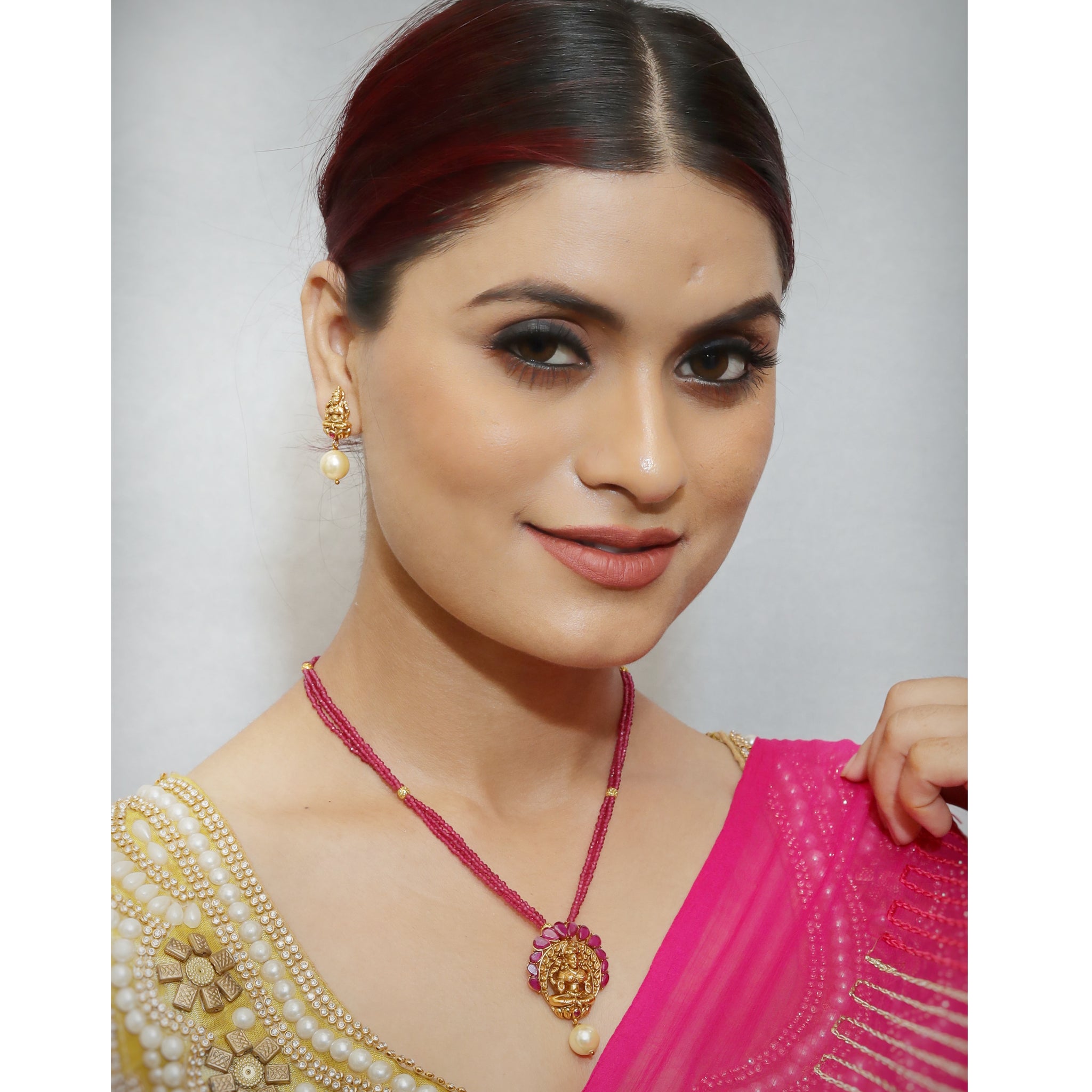 Light Temple Pendant Set 9066-100 - Dazzles Jewellery