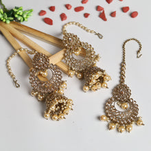 Chandbali Antique Earring Maang Tikka Set 6901-28