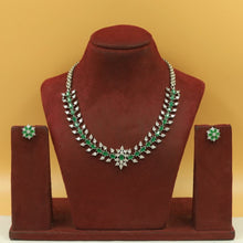 Round Neck Zircon/AD Necklace Set 22536-100