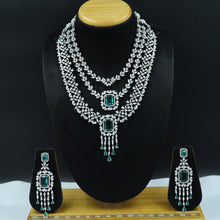 Round Neck Zircon/AD Necklace Set 11819-31