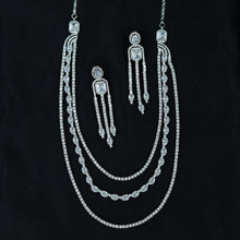 Round Neck Zircon/AD Necklace Set 11818-31