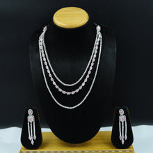 Round Neck Zircon/AD Necklace Set 11818-31