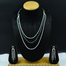Round Neck Zircon/AD Necklace Set 11818-31