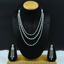 Round Neck Zircon/AD Necklace Set 11818-31