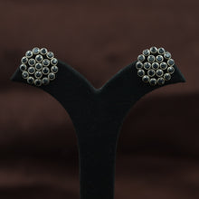 925 Pure Black Silver Earring14146-1237
