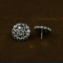 925 Pure Black Silver Earring14146-1237