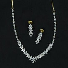 Round Neck Zircon/AD Necklace Set 11817-31